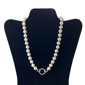 Pearl Necklace, Costume Jewelry, 18" L w/9" drop